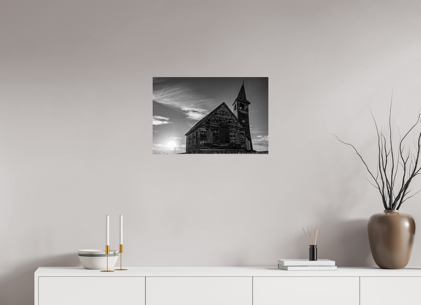 24 x 16″, IIford Baryta Paper St. Olaf Church, Tioga, North Dakota