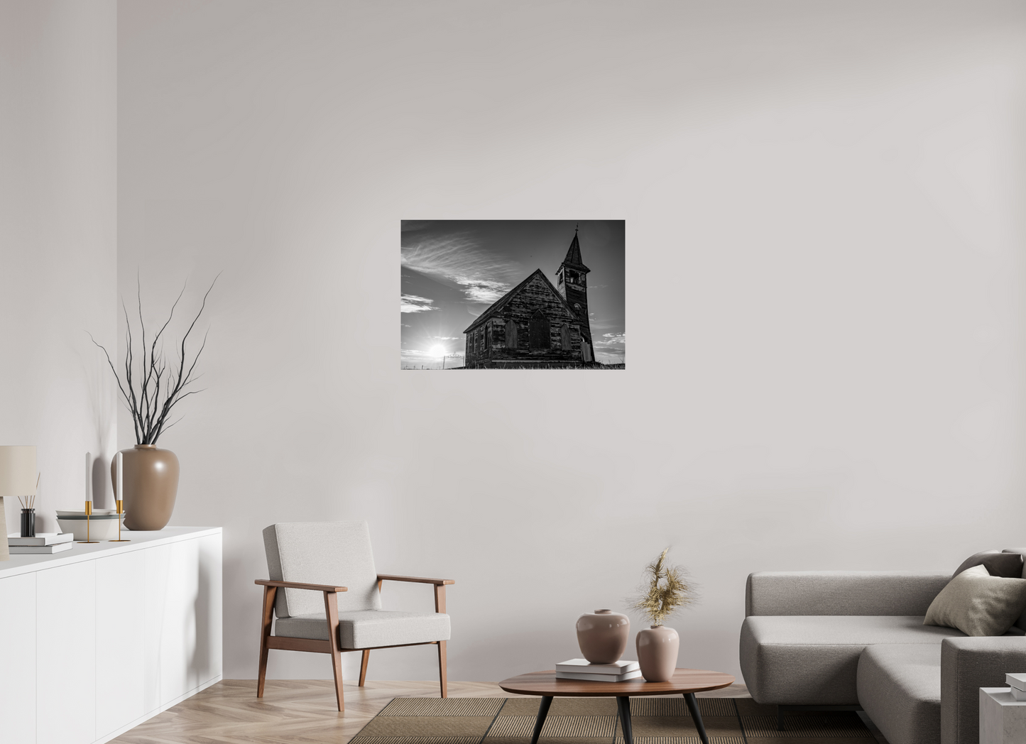 36 x 24″, IIford Baryta Paper St. Olaf Church, Tioga, North Dakota