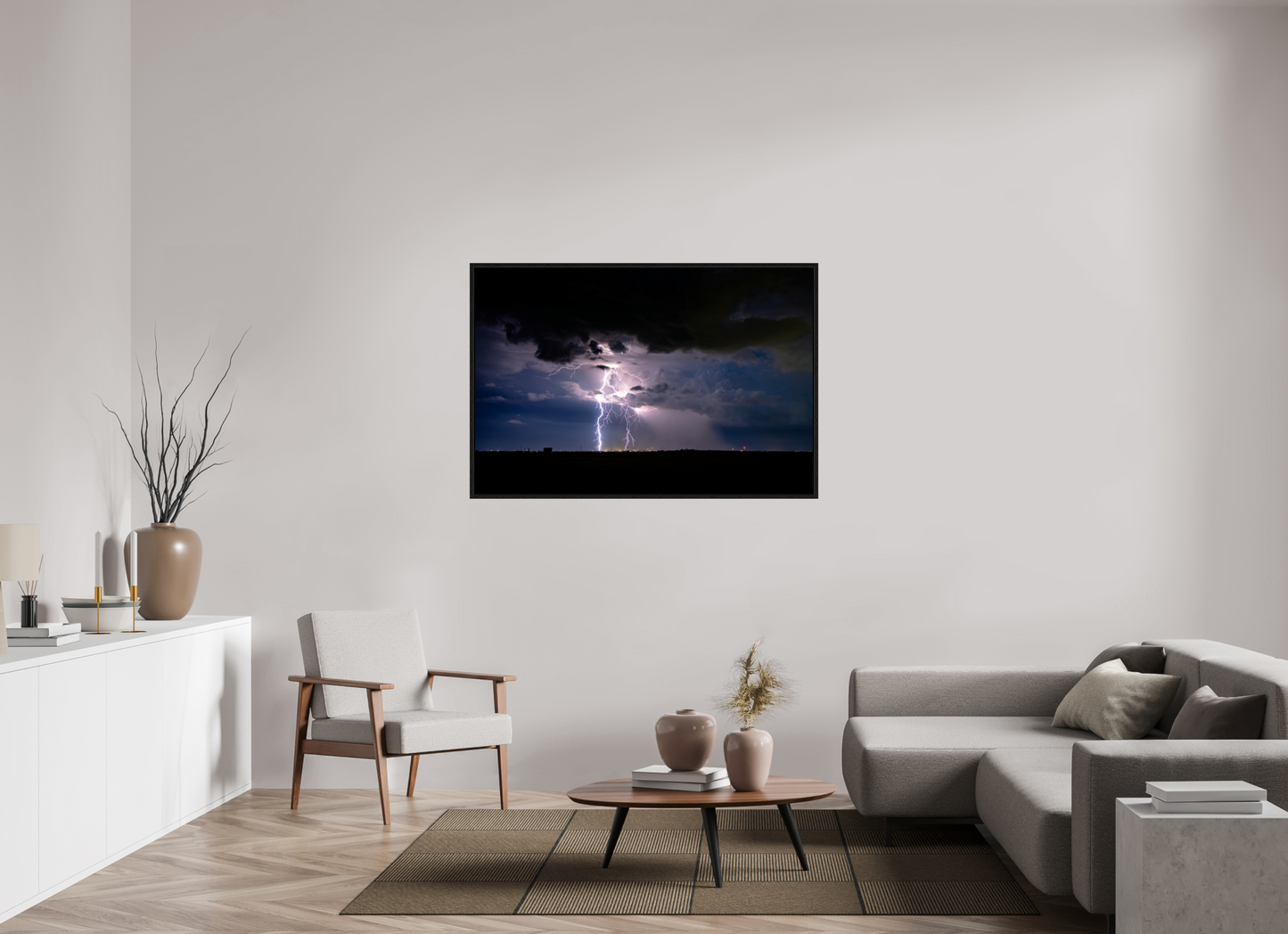 54 x 36″, Floater Frame Elk City Lightning Strike