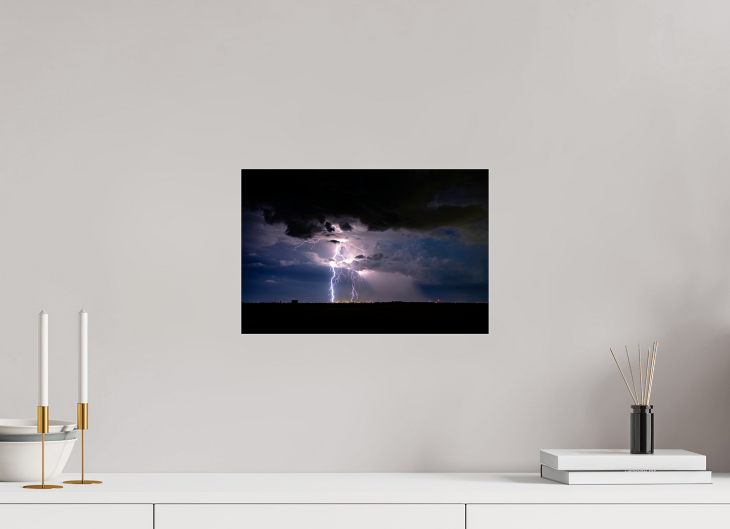 15 x 10″, Photo Print Under Acrylic Glass Elk City Lightning Strike