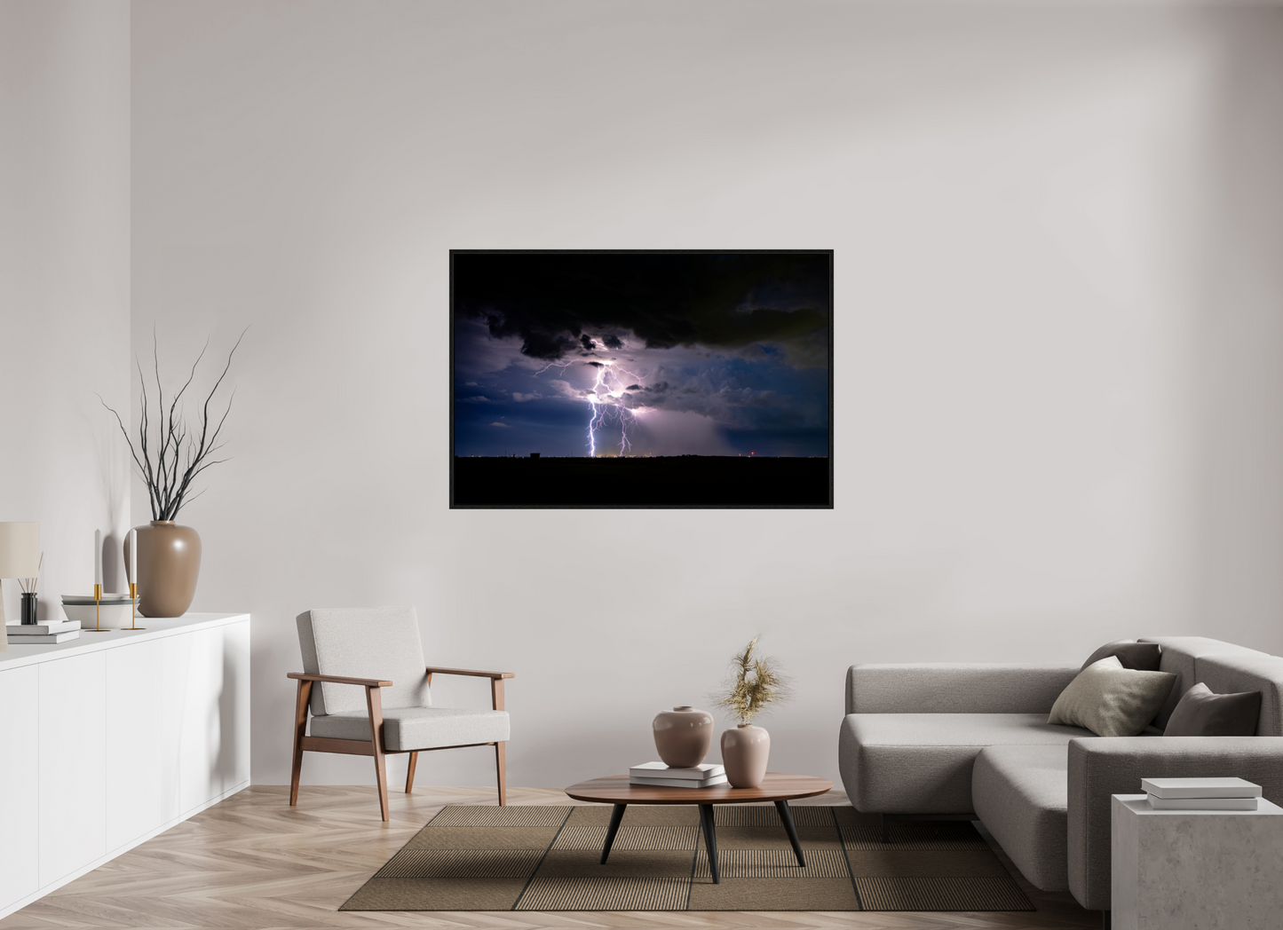 60 x 40″, Floater Frame Elk City Lightning Strike