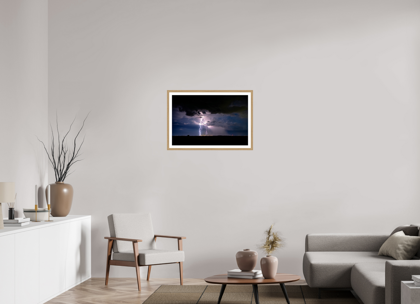 30 x 20″, Metallic Photo Print under Acrylic Glass Elk City Lightning Strike
