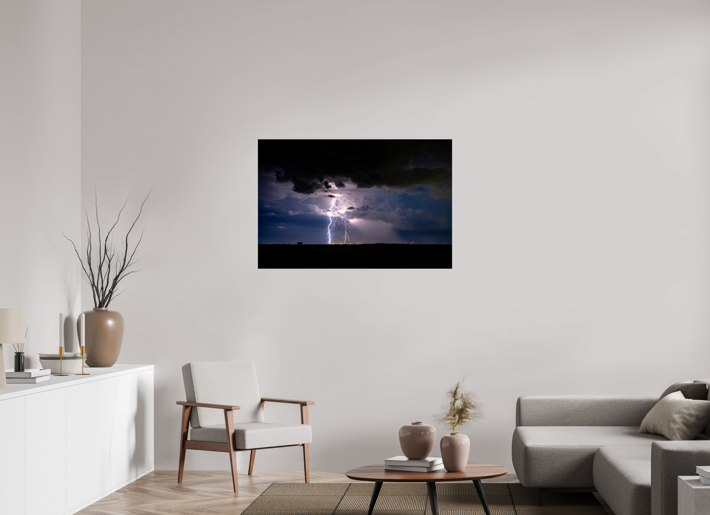 45 x 30″, Photo Print On Fuji Crystal DP II Elk City Lightning Strike