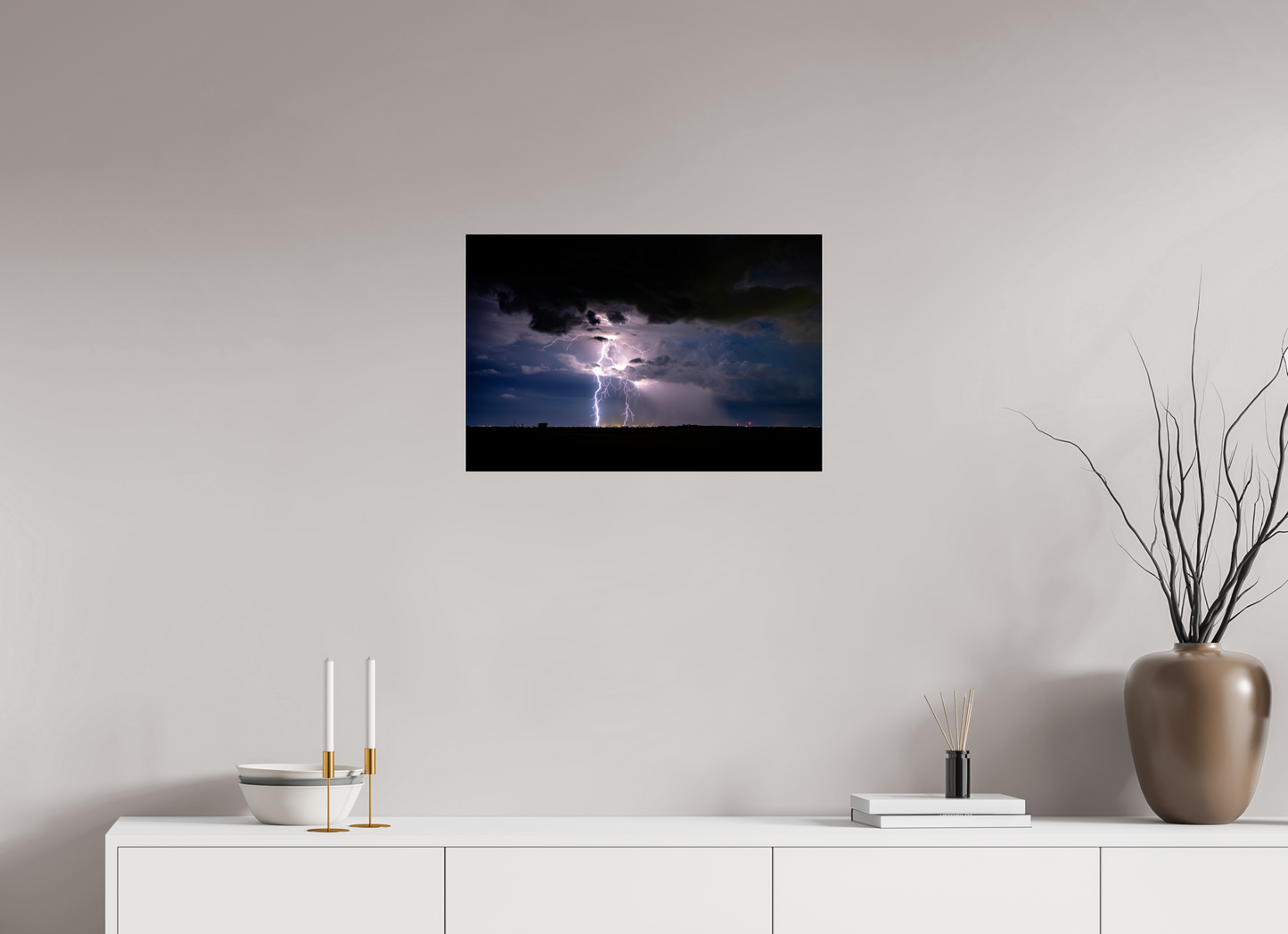 24 x 16″, Photo Print Under Acrylic Glass Elk City Lightning Strike