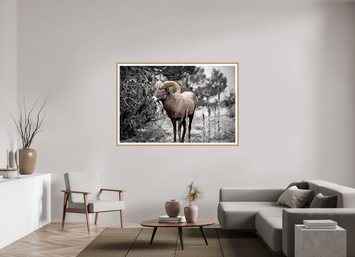 66 x 44″, Metallic Photo Print under Acrylic Glass Royal Big Horn