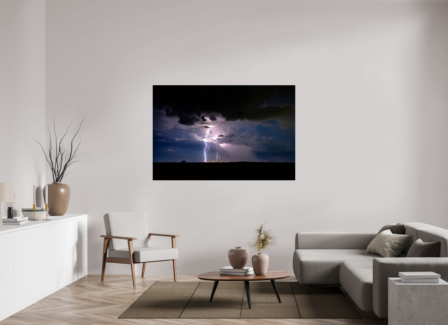 66 x 44″, Photo Print On Fuji Crystal DP II Elk City Lightning Strike
