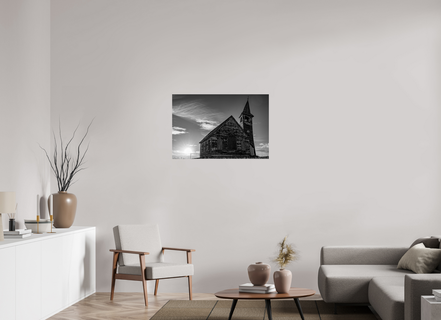 36 x 24″, Photo Print Under Acrylic Glass St. Olaf Church, Tioga, North Dakota