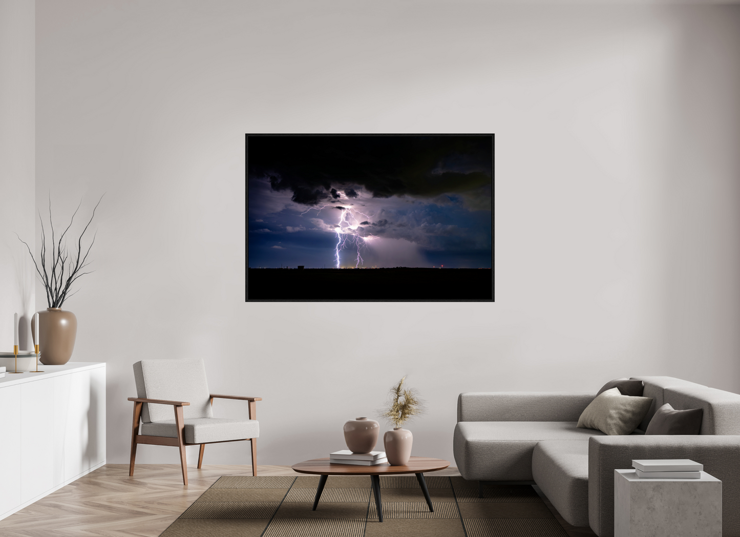 66 x 44″, Floater Frame Elk City Lightning Strike