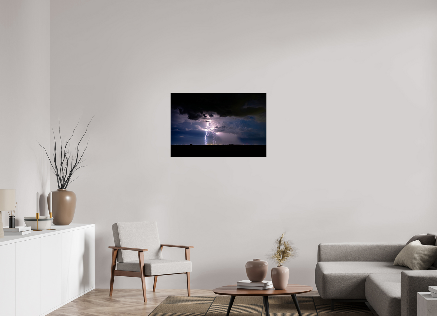 36 x 24″, Photo Print Under Acrylic Glass Elk City Lightning Strike