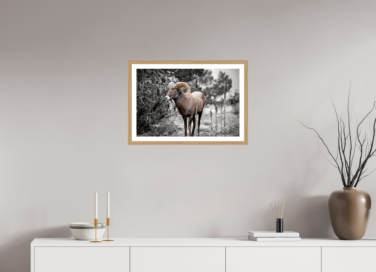 24 x 16″, Metallic Photo Print under Acrylic Glass Royal Big Horn