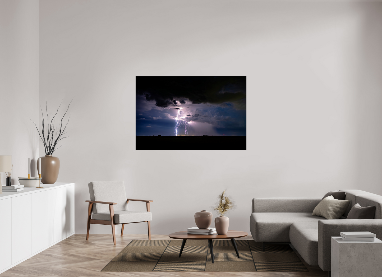 60 x 40″, Photo Print Under Acrylic Glass Elk City Lightning Strike
