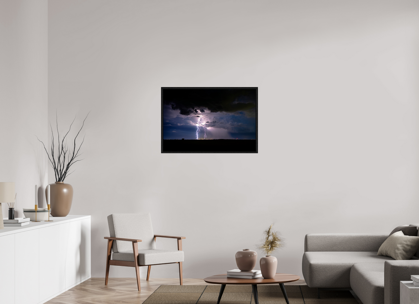 36 x 24″, Floater Frame Elk City Lightning Strike
