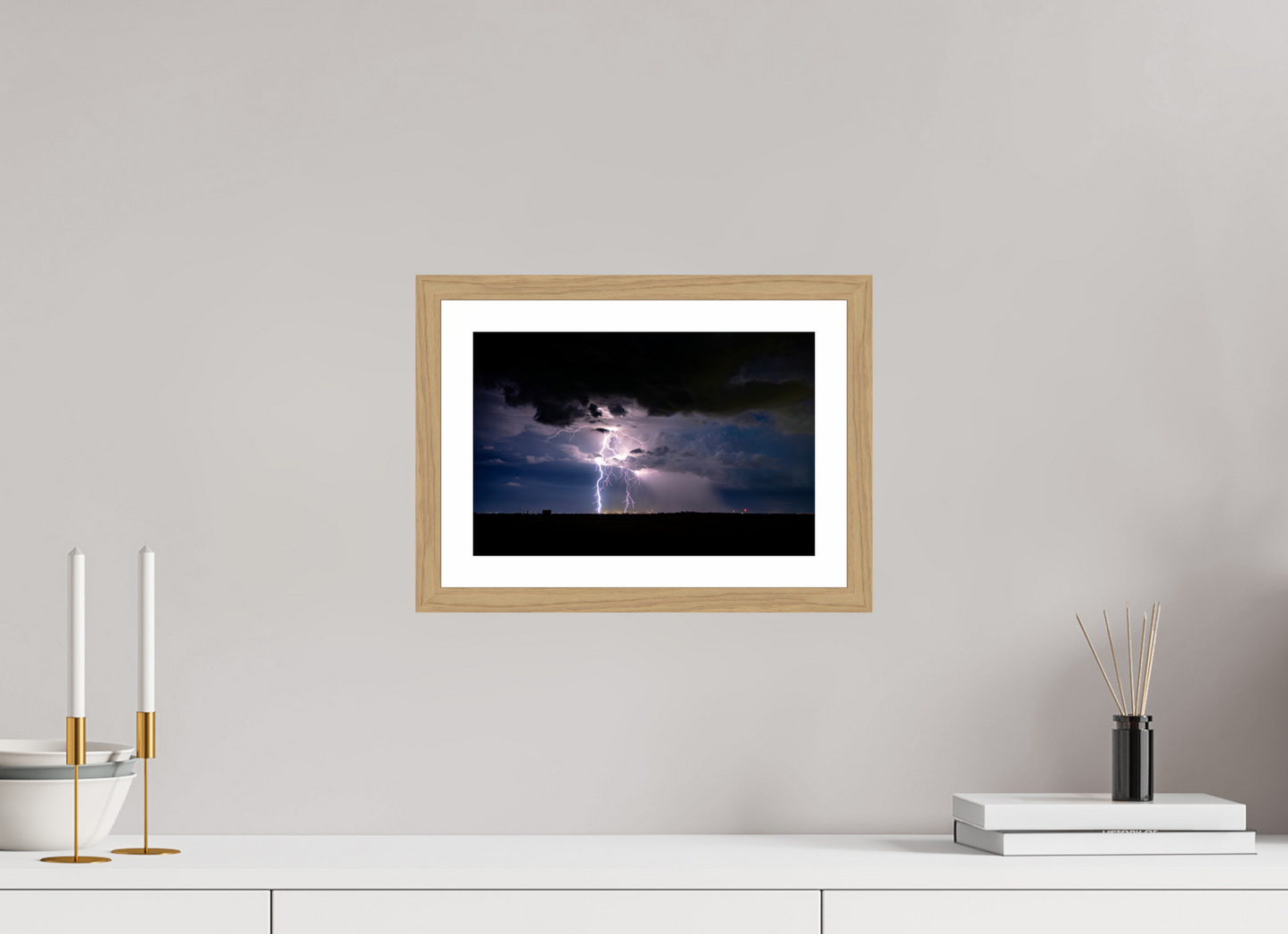 12 x 8″, Metallic Photo Print under Acrylic Glass Elk City Lightning Strike